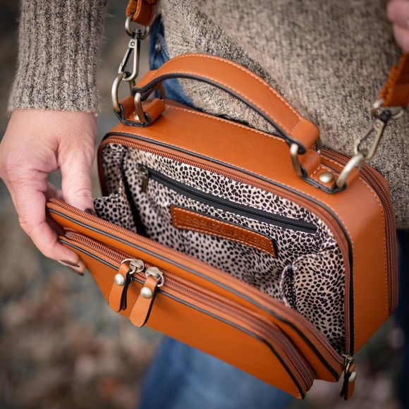 Pandora Compact Concealed Carry Crossbody Satchel Purse Dark Green XD - Picture 7 of 7